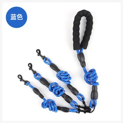 Trojni pasji povodec za srednje velike in velike pse - prostoročno sprehajanje psov Blue