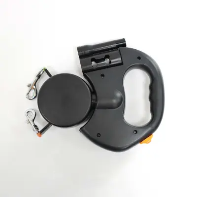 Dvojna pasja vrvica: zložljiva pasja vrvica za dva psa z zasnovo brez zapletanja Black