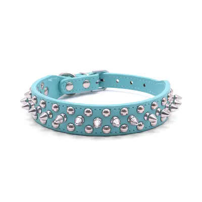 Ovratnica za hišne ljubljenčke - Udobno PU usnje Blue S