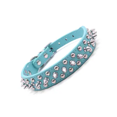 Ovratnica za hišne ljubljenčke - Udobno PU usnje Blue M