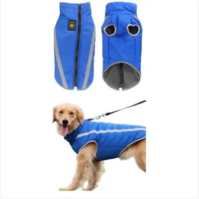 Zimska pasja jakna za zunanjo uporabo: Debela, topla, podložena z odsevniki  XL