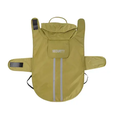 Odsevni hitrosušeči dežni plašč za hišne ljubljenčke - vojaško zelen, lahek in vodoodporen za varnost  L