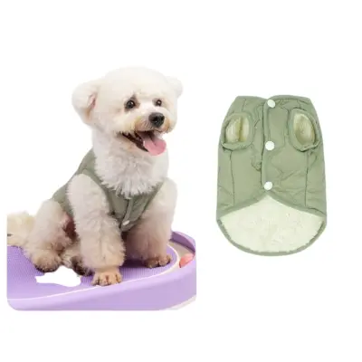 Topel Zimski Telovnik za Pse z Bombažno Jakno in Zaponko za Majhne do Srednje Pse  XL