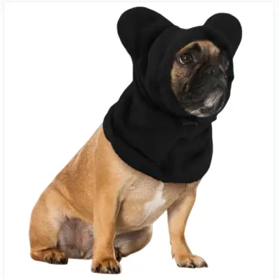 Plišast Zimski Klobuk za Hišne Živali - Topla Pasja Ruta z Glusniki za Umirjanje Black M