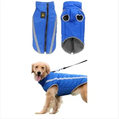 Zimska pasja jakna za zunanjo uporabo: Debela, topla, podložena z odsevniki  3XL