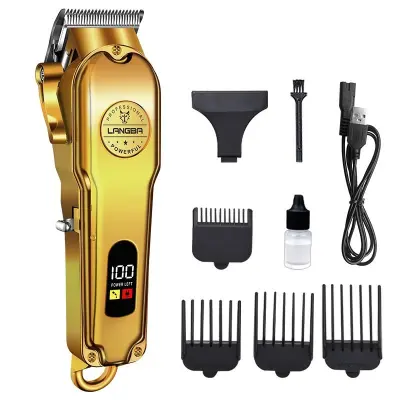 Profesionalni strižnik za hišne ljubljenčke s keramičnim rezilom in LCD zaslonom Gold