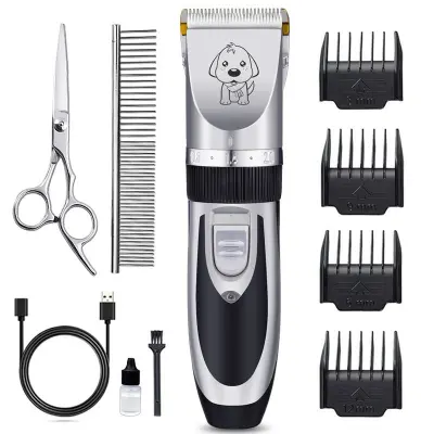 Polnilni strižnik za hišne ljubljenčke s keramičnim rezilom in kompletom za nego