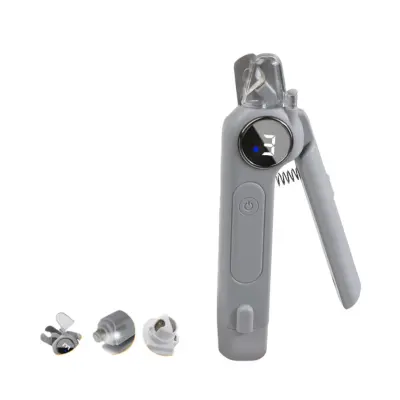 2-v-1 škarjice in brusilnik za nohte za hišne živali z LED lučko - varno in enostavno Grey