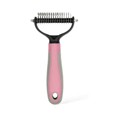 Dvostranski glavnik za odstranjevanje dlake pri hišnih ljubljenčkih Pink L