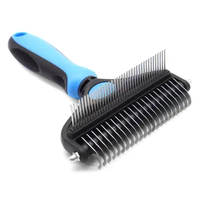 Grebenska krtača za hišne ljubljenčke za vozle in odpadanje dlake Blue S