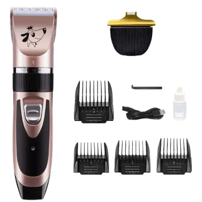 Nadgrajeni strižnik za hišne živali v roza zlati barvi z nastavkom za dlake na nogah