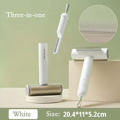 Večnamenski glavnik za nego hišnih ljubljenčkov Moonlight White: razčesavanje in odstranjevanje dlak