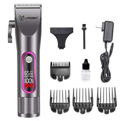 Profesionalni strižnik za hišne ljubljenčke s keramičnim rezilom in LED zaslonom Grey