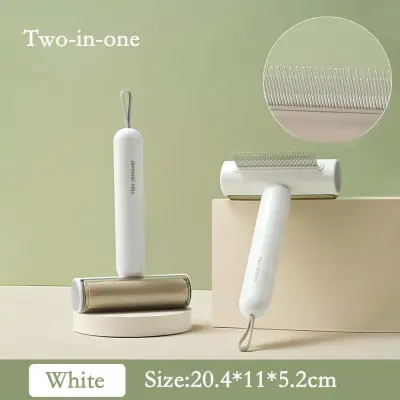 Večnamenski glavnik za hišne ljubljenčke Moonlight White - dolgi in kratki zobje