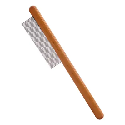 Glavnik za hišne živali - glavnik z drobnimi zobmi za bolhe, uši in nego z lesenim ročajem