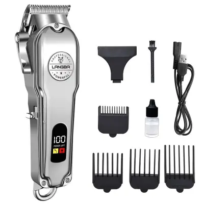 Profesionalni strižnik za hišne ljubljenčke s keramičnim rezilom in LCD zaslonom Silver