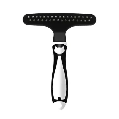 Krtača za odstranjevanje lupine hišnih ljubljenčkov - bel dvostranski glavnik za pse in mačke