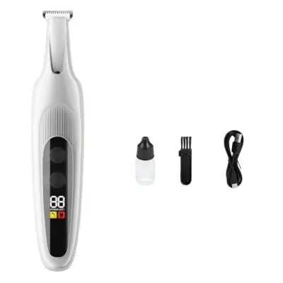 Široko Rezilo Digitalni Prikaz Strižnika za Hišne Živali - Vodoodporen in Polnljiv White