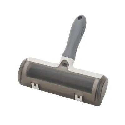 Valjček za odstranjevanje dlak z vidnim zbiralnikom in silikonskimi trakovi