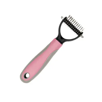 Dvostranski glavnik za odstranjevanje dlake pri hišnih ljubljenčkih Pink S