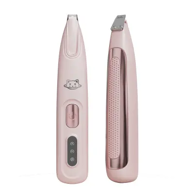 Pralni strižnik za hišne živali: polnilni, LED lučka, tihi in vodoodporni Pink