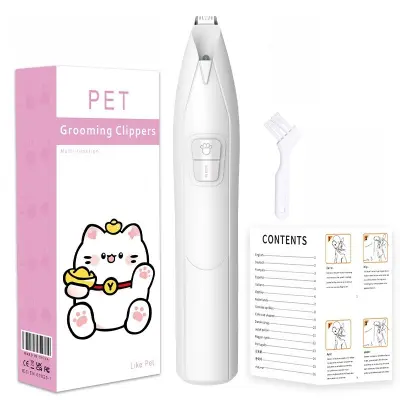 Nežni električni strižnik za hišne ljubljenčke z belo in rdečo lasersko lučko White