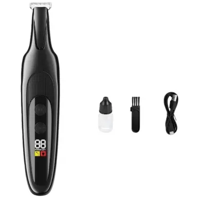 Široko Rezilo Digitalni Prikaz Strižnika za Hišne Živali - Vodoodporen in Polnljiv Black