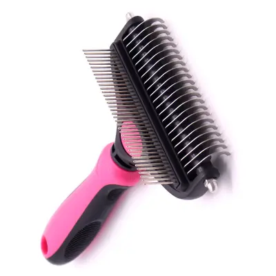 Grebenska krtača za hišne ljubljenčke za vozle in odpadanje dlake Pink M