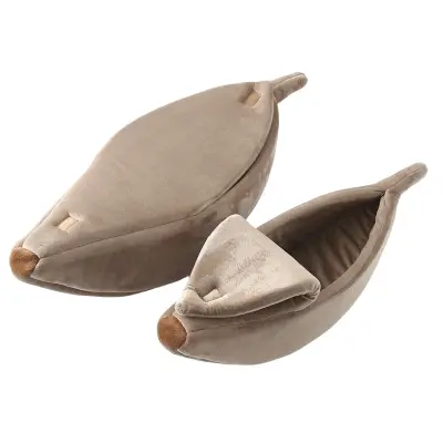Banana Pet Bed: Mehka in udobna spalna vreča za mačke in majhne pse Grey