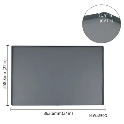 Silikonska podloga za sušenje posode z odtokom - Velika 86,4 x 48,3 cm, siva  L