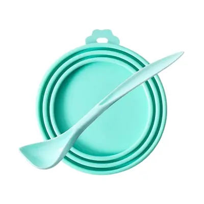 Silikonski pokrov za konzerve za hrano za hišne živali - univerzalno, nepredušno tesnilo Green