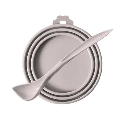 Silikonski pokrov za konzerve za hrano za hišne živali - univerzalno, nepredušno tesnilo Grey