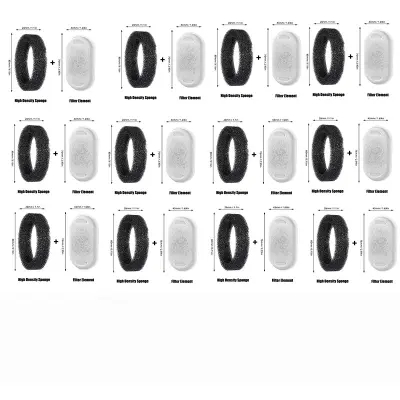 Nadomestni filter za fontano za hišne živali - 12 bombažnih + 12 gobastih filtrov