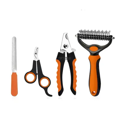 Komplet za nego hišnih ljubljenčkov za mačke in pse - komplet 4 kosov Orange