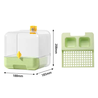 Večnamenska kopalna kad za ptice - prha za papige in posoda za hrano Green