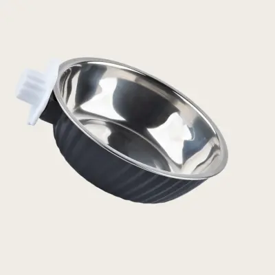 Viseča posoda za hišne živali - nerjaveče jeklo, za hrano in vodo