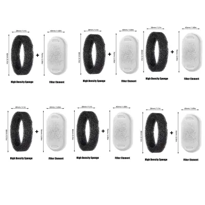 Nadomestni filter za fontano za hišne živali - 6 bombažnih + 6 gobastih filtrov