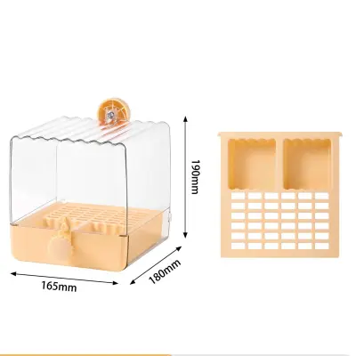 2-v-1 posoda za kopanje in hranjenje papige - Enostavno čiščenje Orange