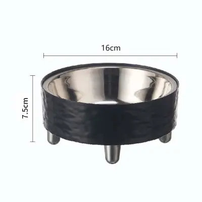 Visoka posoda za hišne ljubljenčke iz nerjavečega jekla - udobje in higiena Black