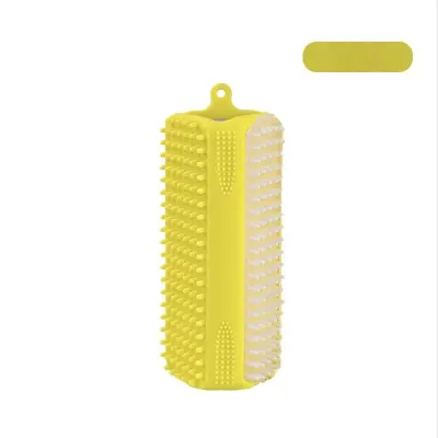 Tristranska silikonska krtača za hišne ljubljenčke za nežno nego in učinkovito čiščenje Yellow