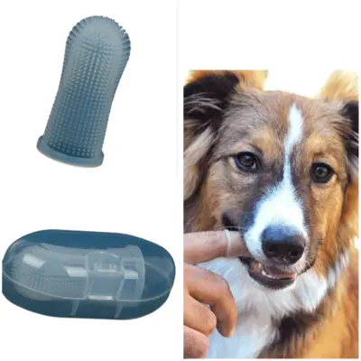 Prstna ščetka za hišne ljubljenčke - Silikonska zobna ščetka za pse in mačke White