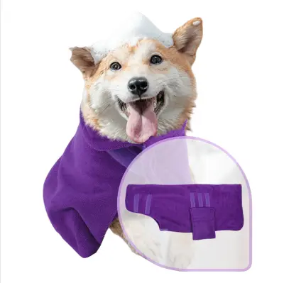 Super Vpojni Kopalni Plašč za Hišne Živali - Hitro Sušenje in Udobje  M