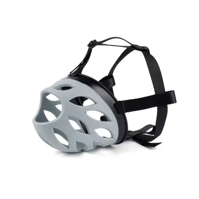 Nastavljiva pasja nagobčnica: proti grizenju, lajanju, zračna in udobna Black+Grey 3