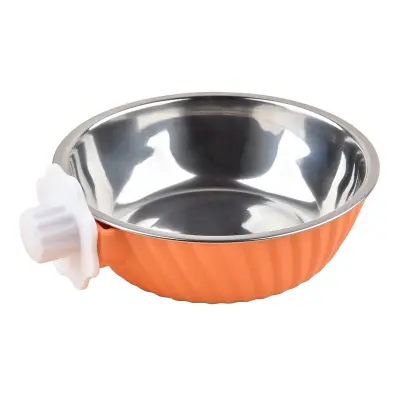 Viseča posoda za hišne živali - posoda iz nerjavečega jekla za mačke in pse Orange