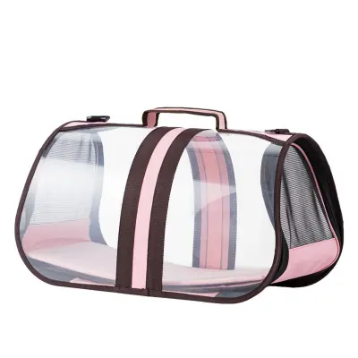Panoramska prozorna torbica za hišne ljubljenčke - prenosna vesoljska kapsula Pink