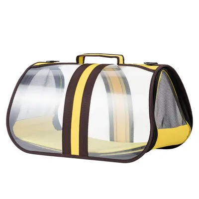 Panoramska prozorna torbica za hišne ljubljenčke - prenosna vesoljska kapsula Yellow