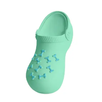 Piskaajoča Igrača za Pse iz Lateksa v Obliki Copata za Nego Zob in Proti Dolgčasu Green