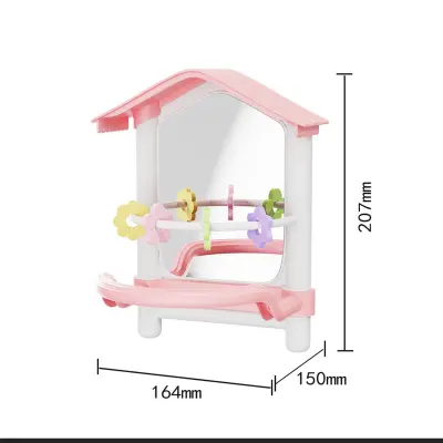 Ogledalo za kletko za papige - Super jasno, visoka estetika, intelektualna zabava Pink