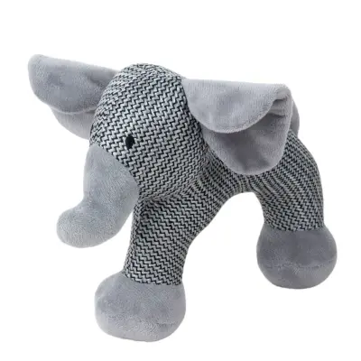 Plišasta igrača za pse Arch Elephant s piskanjem za izraščanje zob in trening