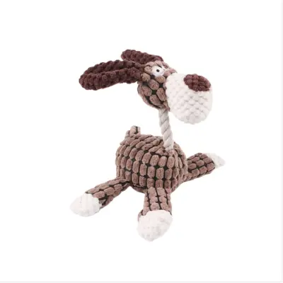 Rjava plišasta igrača za pse s piskalom - za žvečenje, nego zob in igro